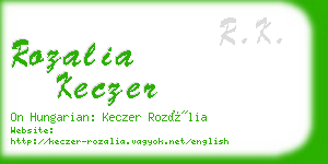 rozalia keczer business card